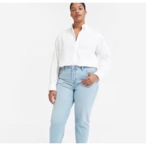 Everlane The Relaxed Poplin Button Down Long Sleeve Shirt White XXS